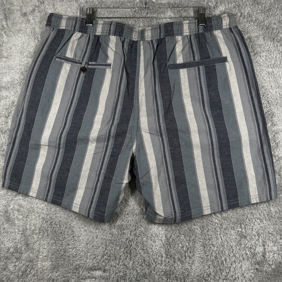 Katin Shorts Mens 2XL Gray Striped Linen Blend Drawstring Chino Pockets Casual - Picture 11 of 12